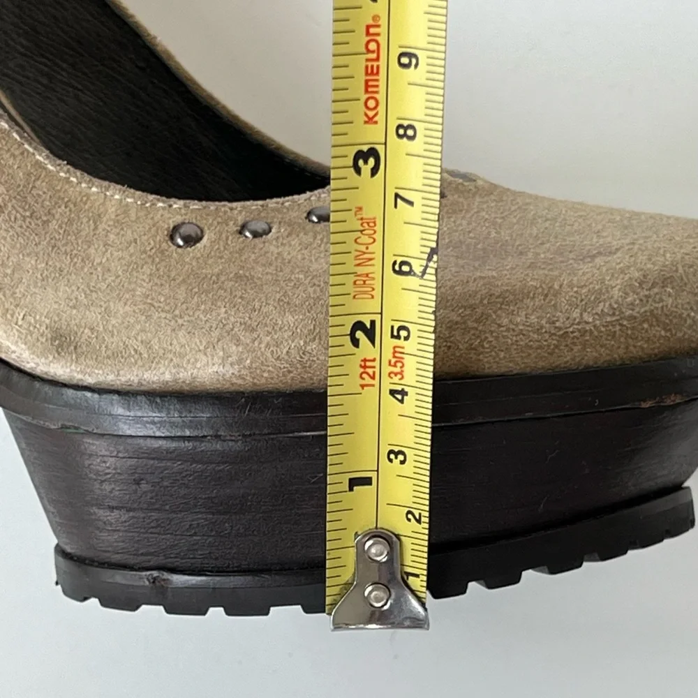 Lisa for Donald j Pliner Leather Platform Pumps with Studded Ankle Strap Size 8